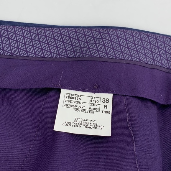 Jack Victor Jefferson flat front trousers pants navy wool suit dress men new 38 - Picture 4 of 4